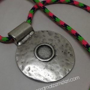 Paracord Aksesuar Kolye Krater Model Gümüş Renk - Görsel 2