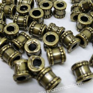Paracord Aksesuar Nokta Zincir Desen Boncuk Bronz Renk - Görsel 1