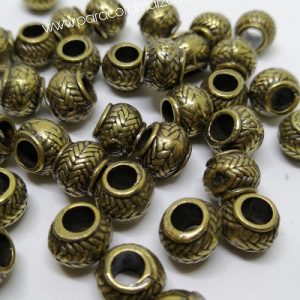 Paracord Aksesuar Paralel Çizgi Desen Boncuk Bronz Renk - Görsel 2