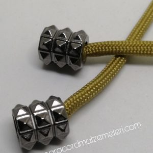 Paracord Aksesuar Stoper Dalgalı Model  Nikel Siyah Renk - Görsel 4
