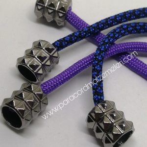 Paracord Aksesuar Stoper Dalgalı Model  Nikel Siyah Renk - Görsel 1