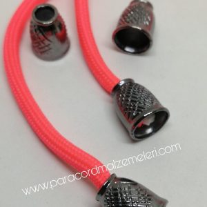 Paracord Aksesuar Stopper Çizgi Desen Nikel Siyah Renk - Görsel 2