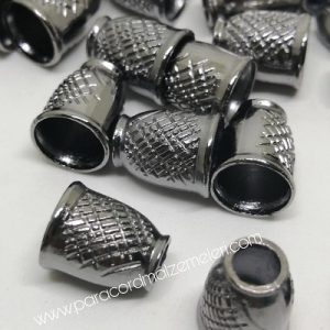 Paracord Aksesuar Stopper Çizgi Desen Nikel Siyah Renk - Görsel 1