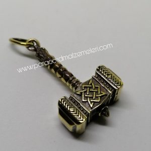 Paracord Aksesuar Viking Thor Çekiç Bronz Renk - Görsel 2