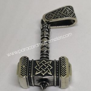 Paracord Aksesuar Viking Thor Çekiç Gümüş Renk - Görsel 2