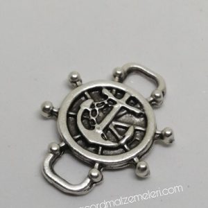 Paracord Aksesuar Yuvarlak Model Çapa Gümüş Renk - Görsel 1