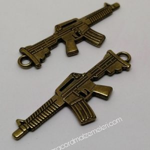 Paracord Anahtarlık ve Kolye Aksesuar Avcı Otomatik Tüfek Bronz Renk - Görsel 3