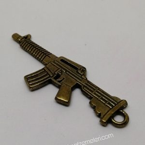 Paracord Anahtarlık ve Kolye Aksesuar Avcı Otomatik Tüfek Bronz Renk - Görsel 4
