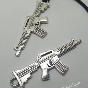 Paracord Anahtarlık ve Kolye Aksesuar Avcı Otomatik Tüfek Gümüş Renk - Görsel 3