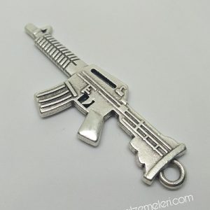 Paracord Anahtarlık ve Kolye Aksesuar Avcı Otomatik Tüfek Gümüş Renk - Görsel 5