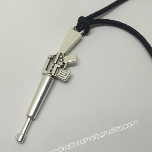 Paracord Anahtarlık ve Kolye Aksesuar Avcı Sniper Tüfek Gümüş Renk - Görsel 1