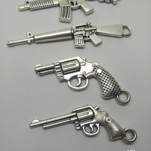 Paracord Anahtarlık ve Kolye Aksesuar Avcı Otomatik Tüfek Gümüş Renk - Görsel 6