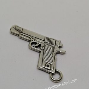 Paracord Anahtarlık ve Kolye Aksesuar Tabanca Gümüş Renk - Görsel 1