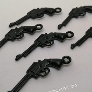 Paracord Anahtarlık ve Kolye Aksesuar Uzun Namlu Tabanca Siyah Renk - Görsel 5