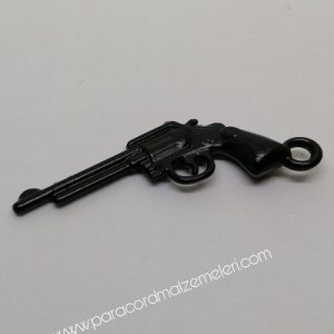 Paracord Anahtarlık ve Kolye Aksesuar Uzun Namlu Tabanca Siyah Renk - Görsel 4