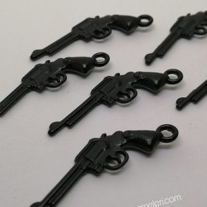Paracord Anahtarlık ve Kolye Aksesuar Uzun Namlu Tabanca Siyah Renk - Görsel 2