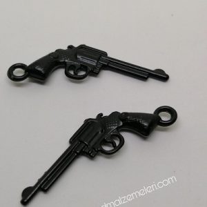 Paracord Anahtarlık ve Kolye Aksesuar Uzun Namlu Tabanca Siyah Renk - Görsel 3