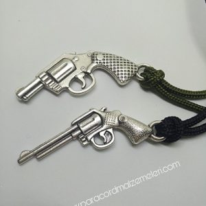 Paracord Anahtarlık ve Kolye Aksesuar Kısa Toplu Tabanca Gümüş Renk - Görsel 8