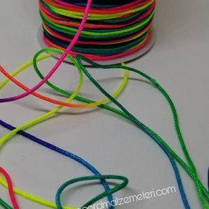 Paracord Bileklik Aksesuar Makrome İpi 1 mm Rainbow Renk - Görsel 1