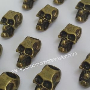 Paracord Aksesuar Metal Kurukafa Bronz Renk - Görsel 1