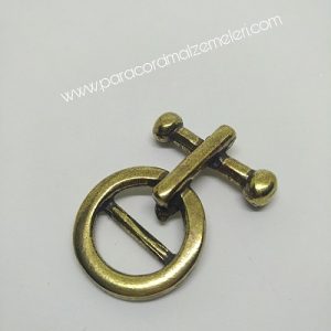 Paracord Bileklik Aksesuar Antik Yuvarlak Model Klips Bronz Renk - Görsel 5