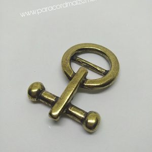 Paracord Bileklik Aksesuar Antik Yuvarlak Model Klips Bronz Renk - Görsel 3