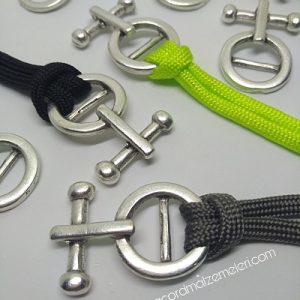 Paracord Bileklik Aksesuar Antik Yuvarlak Model Klips Gümüş Renk - Görsel 7
