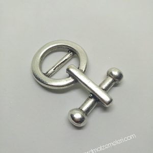 Paracord Bileklik Aksesuar Antik Yuvarlak Model Klips Gümüş Renk - Görsel 6