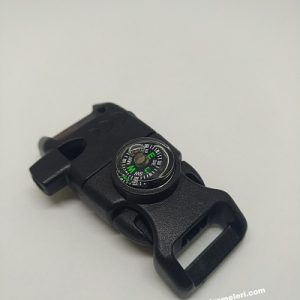 Ateş Başlatıcılı,Pusulalı,Düdüklü Siyah Renk Paracord Klips - Görsel 5