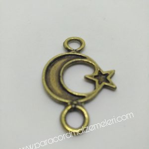 Paracord Bileklik Aksesuar Ay Yıldız Bayrak Bronz Renk - Görsel 4