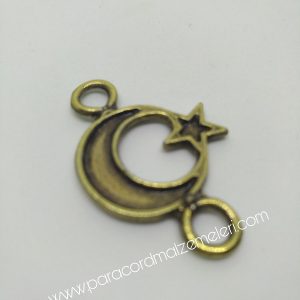 Paracord Bileklik Aksesuar Ay Yıldız Bayrak Bronz Renk - Görsel 5