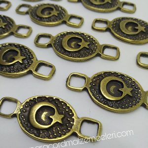 Paracord Bileklik Aksesuar Ay Yıldız Bayrak Bronz Renk 01 - Görsel 6