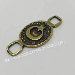 Paracord Bileklik Aksesuar Ay Yıldız Bayrak Bronz Renk 01 - Görsel 5