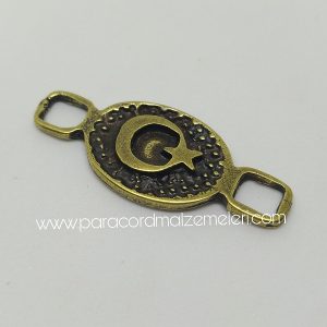 Paracord Bileklik Aksesuar Ay Yıldız Bayrak Bronz Renk 01 - Görsel 4