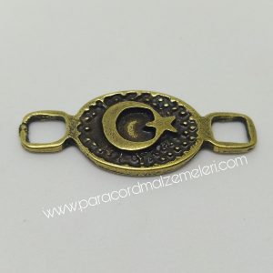 Paracord Bileklik Aksesuar Ay Yıldız Bayrak Bronz Renk 01 - Görsel 3