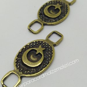 Paracord Bileklik Aksesuar Ay Yıldız Bayrak Bronz Renk 01 - Görsel 2