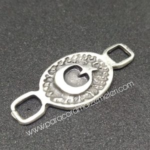 Paracord Bileklik Aksesuar Ay Yıldız Bayrak Gümüş Renk 01 - Görsel 4