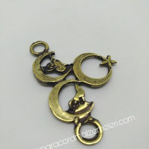 Paracord Bileklik Aksesuar Üç Hilal-Tuğra-Kurt Bronz Renk - Görsel 5