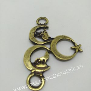 Paracord Bileklik Aksesuar Üç Hilal-Tuğra-Kurt Bronz Renk - Görsel 2