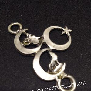 Paracord Bileklik Aksesuar Üç Hilal-Tuğra-Kurt Gümüş Renk - Görsel 3