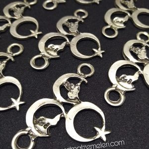 Paracord Bileklik Aksesuar Üç Hilal-Tuğra-Kurt Gümüş Renk - Görsel 1