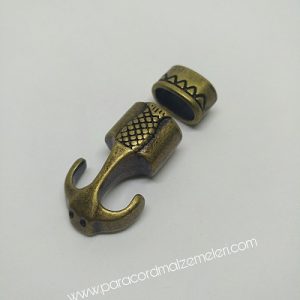 Paracord Aksesuar Çapa Klips Nokta Motif Desenli Set Bronz Renk - Görsel 1