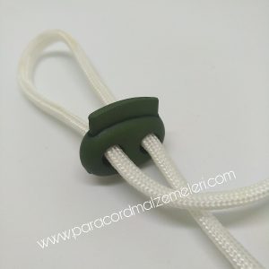 Paracord Bileklik Çift Delikli Stopper Klips Haki Yeşil Renk - Görsel 2