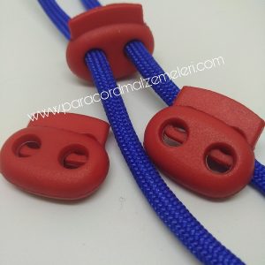 Paracord Bileklik Çift Delikli Stopper Klips Kırmızı Renk - Görsel 4