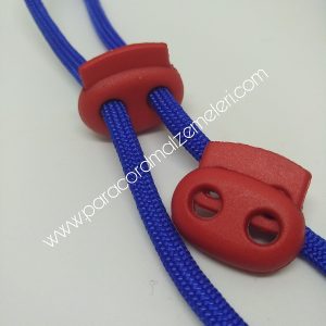 Paracord Bileklik Çift Delikli Stopper Klips Kırmızı Renk - Görsel 3