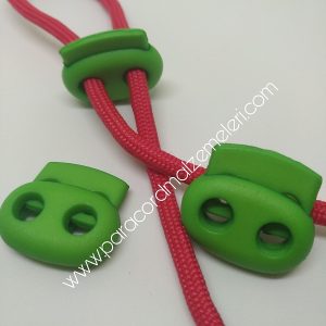 Paracord Bileklik Çift Delikli Stopper Klips Yeşil Renk - Görsel 5