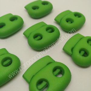 Paracord Bileklik Çift Delikli Stopper Klips Yeşil Renk - Görsel 1