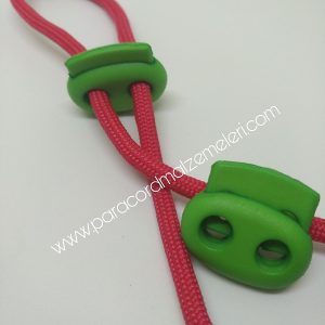 Paracord Bileklik Çift Delikli Stopper Klips Yeşil Renk - Görsel 3