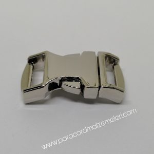 Paracord Bileklik Aksesuar Kavisli Toka Klips Model A Büyük Boy Gümüş Renk - Görsel 3