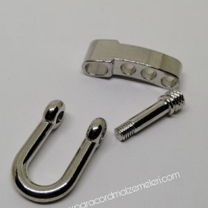 Paracord Bileklik Ayarlanabilir Gümüş Renk U Klips Model A - Görsel 4